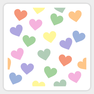 Bright pastels rainbow hearts print Sticker